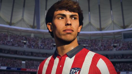 FIFA 21 Hybrid Leagues SBC set: A close-up of a player looking slightly to the right.