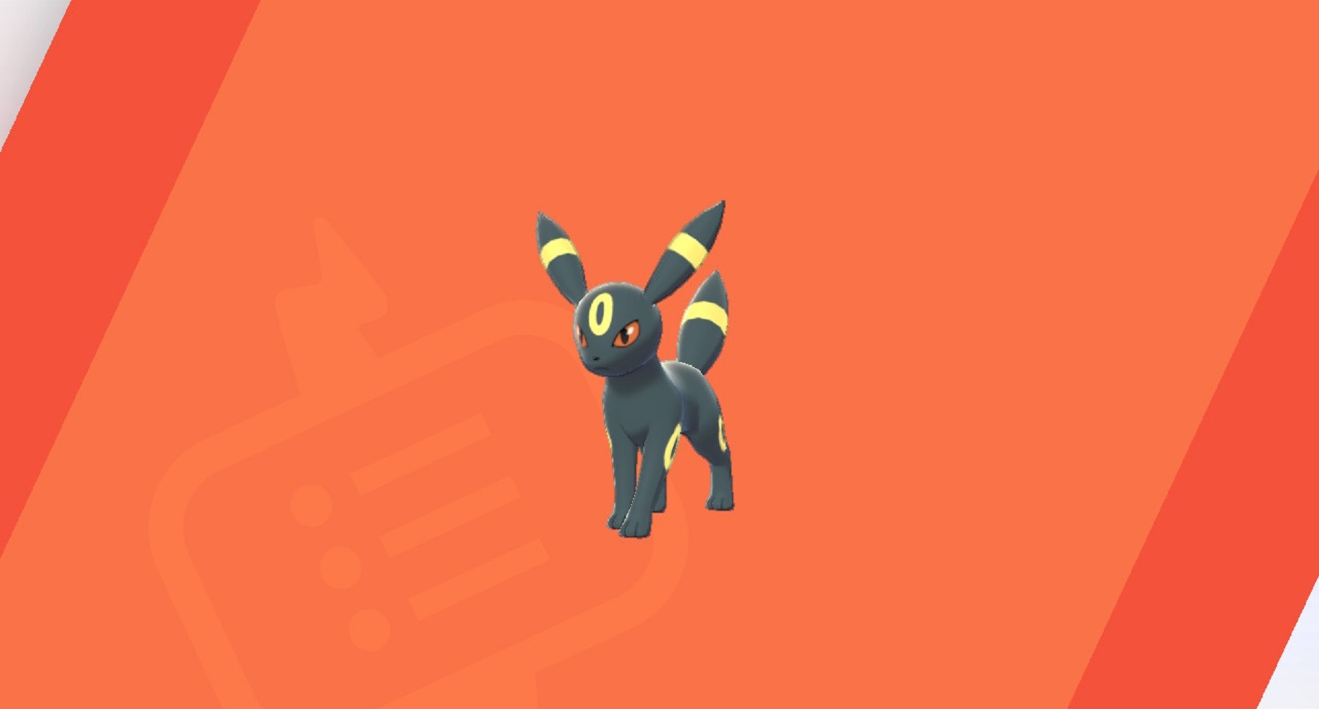 Pokémon Eevee evolutions: Umbreon against a red background.
