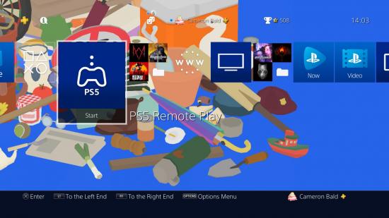 PlayStation 4 remote play option for PS5