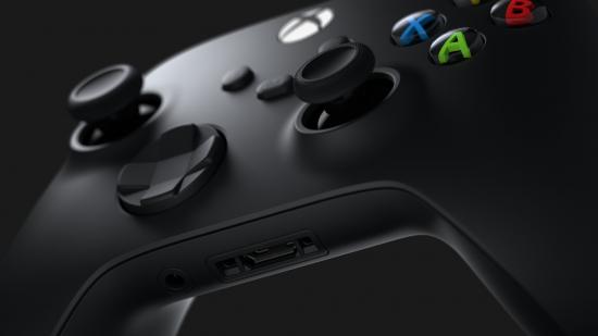 Xbox parental controls: A close-up of a black Xbox controller.