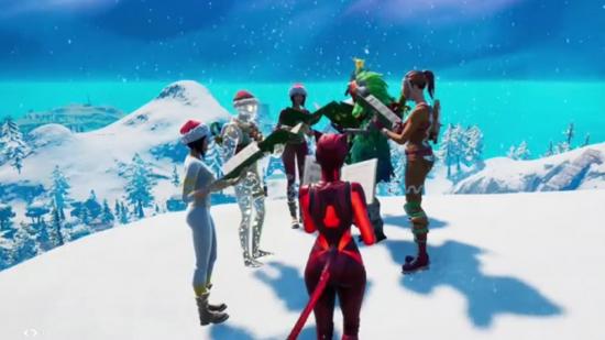 Players gather to sing carols in Fortnite