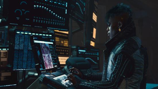 A hacker in Cyberpunk 2077