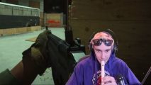 Warzone streamer DeanoBeano using a recorder flute as a controller