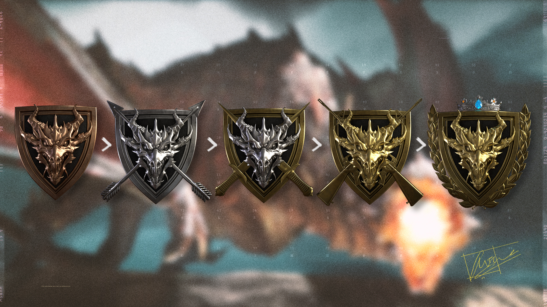 Call of Duty Black Ops Cold War ranked league play: The five rank badges from Black Ops Cold War League Play.