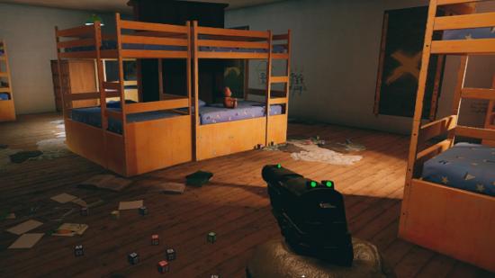 The kids dorms location in Rainbow Six Siege, with colourful bunkbeds and toys scattered on the floor