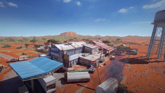 An aerial shot of Rainbow Six Siege map Outback