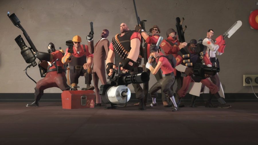 The full Team Fortress 2 character lineup