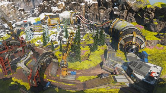 Apex Legends' Phase Runner arena, on a grassy mountaintop