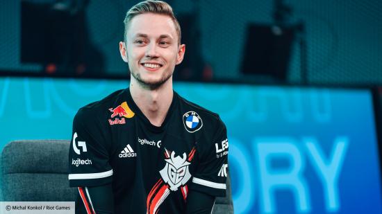 G2 Esports' Rekkles in black, red, and white colours