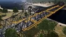 Erangel's main bridge with the new side sections highlighted in yellow
