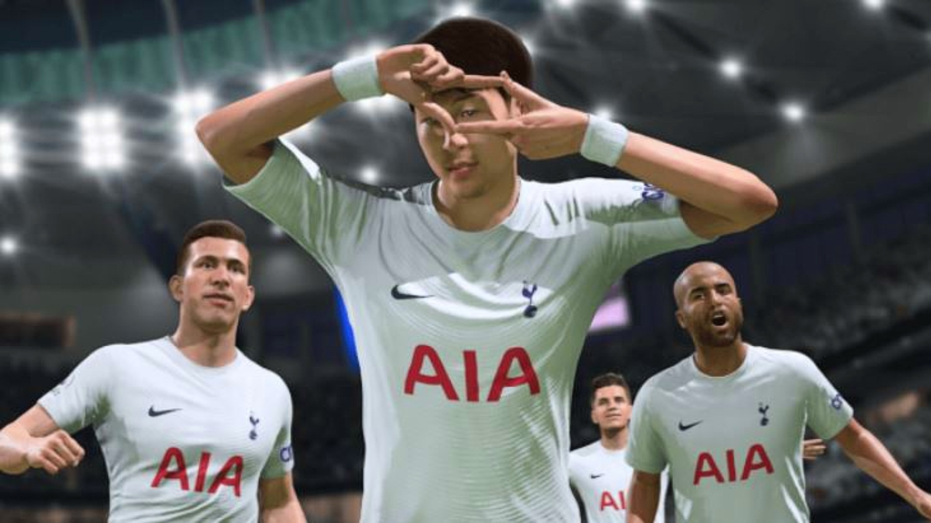FIFA 22 release date: A screenshot of Heung-min Son, celebrating a goal.