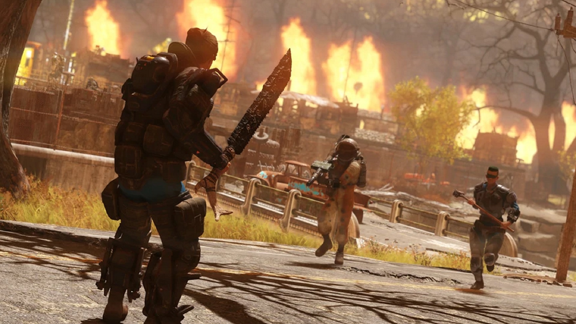 Games like Fortnite: Nuclear Winter. Image shows two characters about to fight in a post-apocalyptic wasteland.