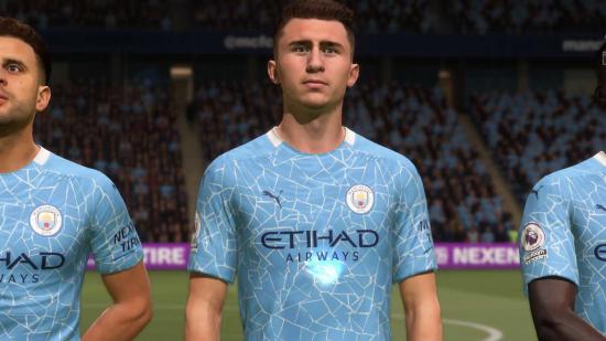 Laporte stands in a Man City line up
