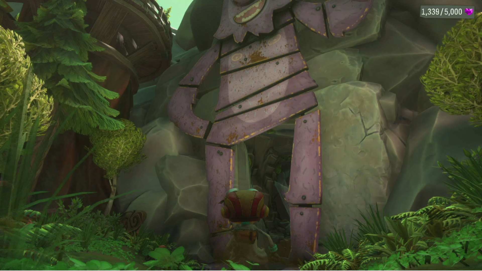Psychonauts 2 Queepie locations: Raz stands in front of the cave leading to Queepie.