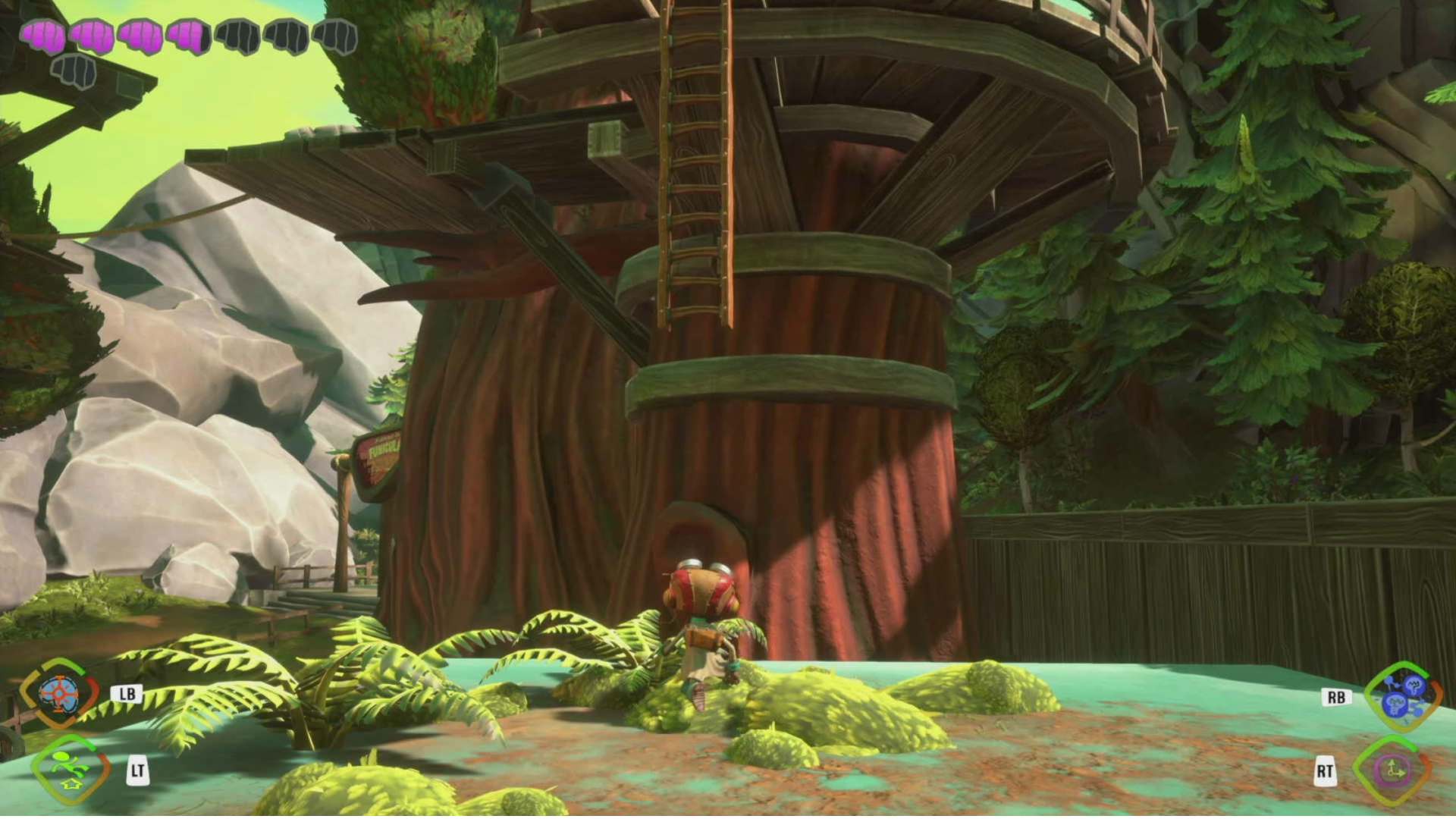 Psychonauts 2 Queepie locations: Raz stands in front of a ladder.