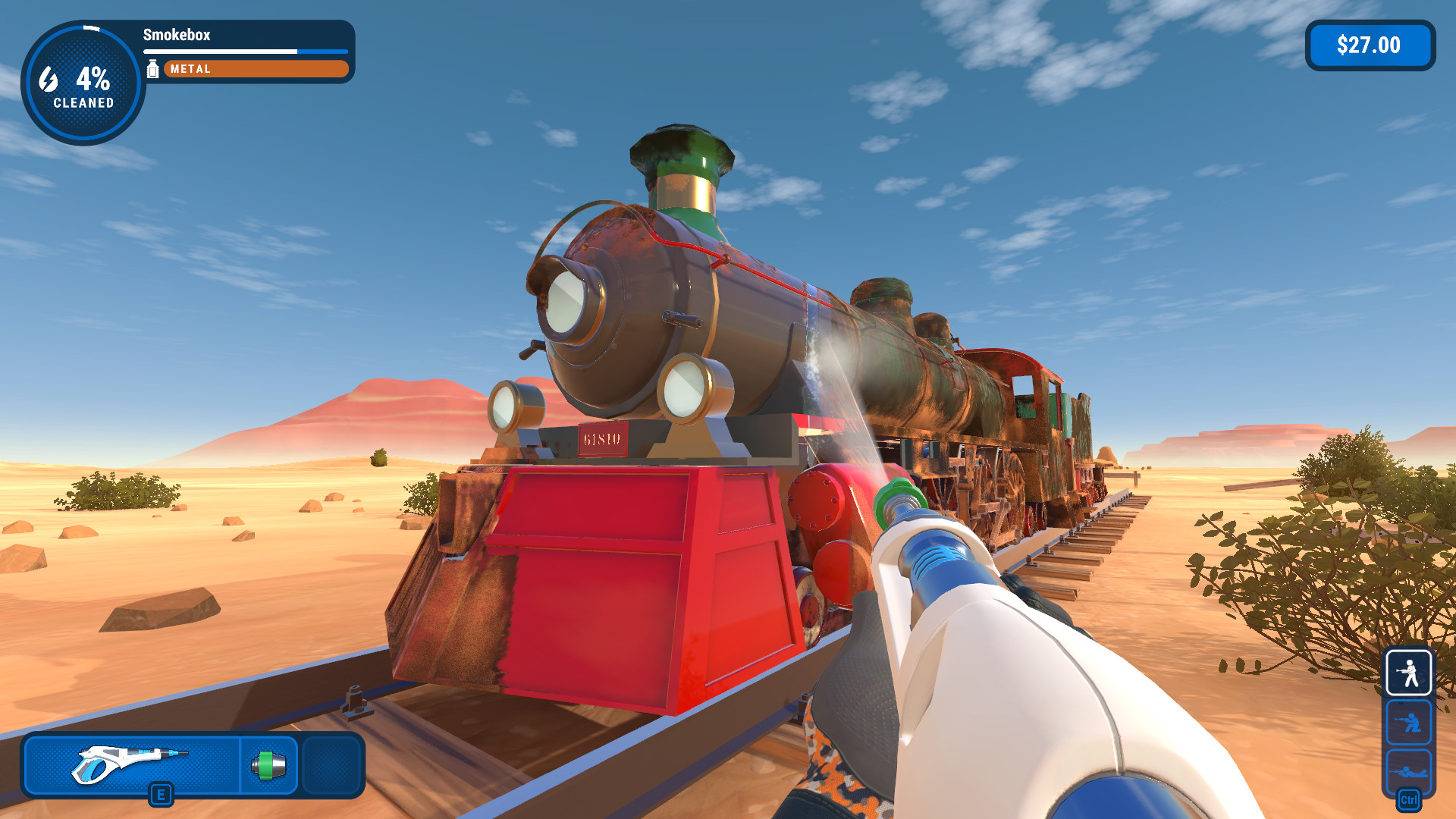 Best 2 player Xbox games: A person jet washes a train
