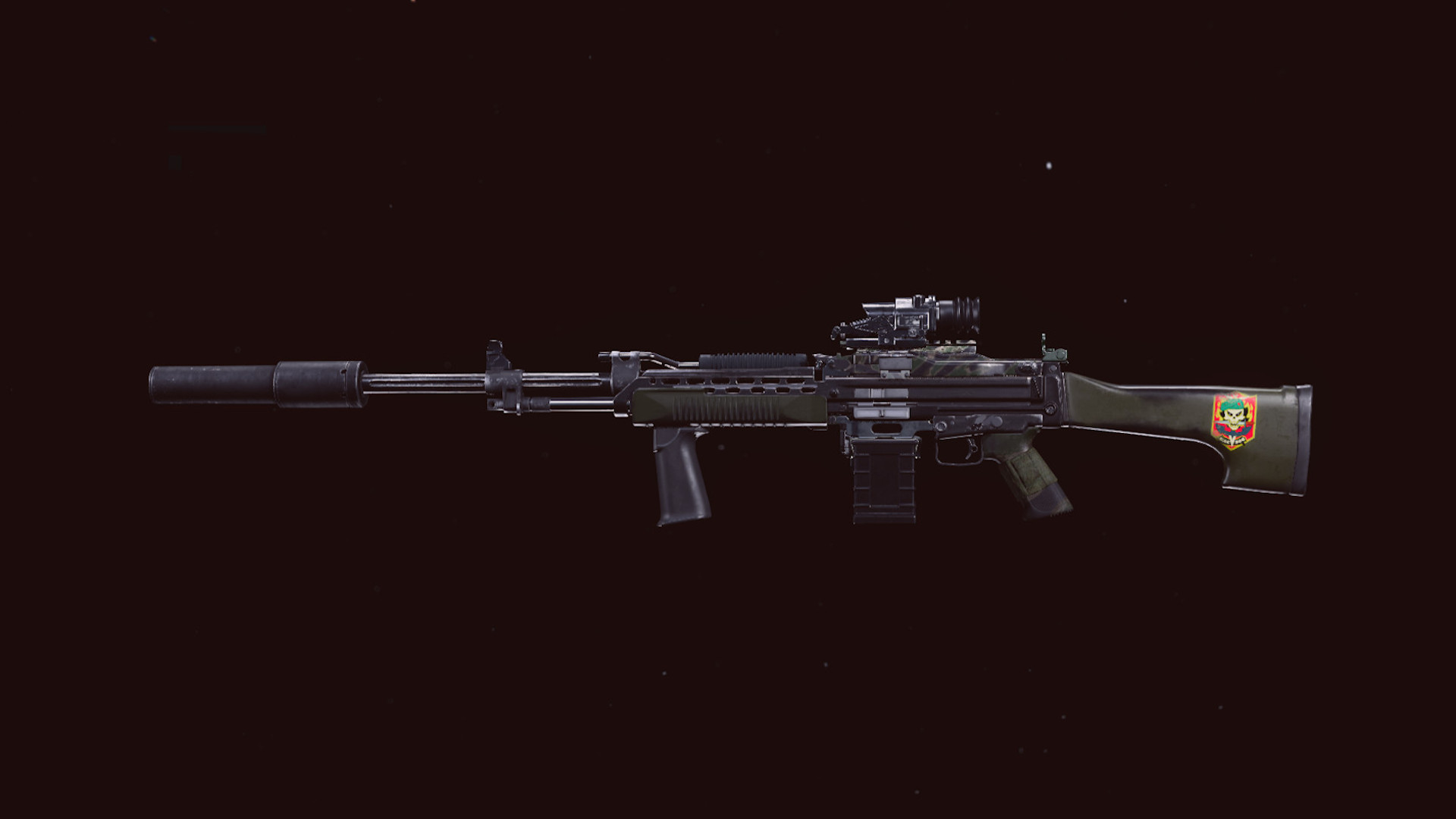Best Warzone Iron Trials loadouts: A Stoner 63 gun against a black background.