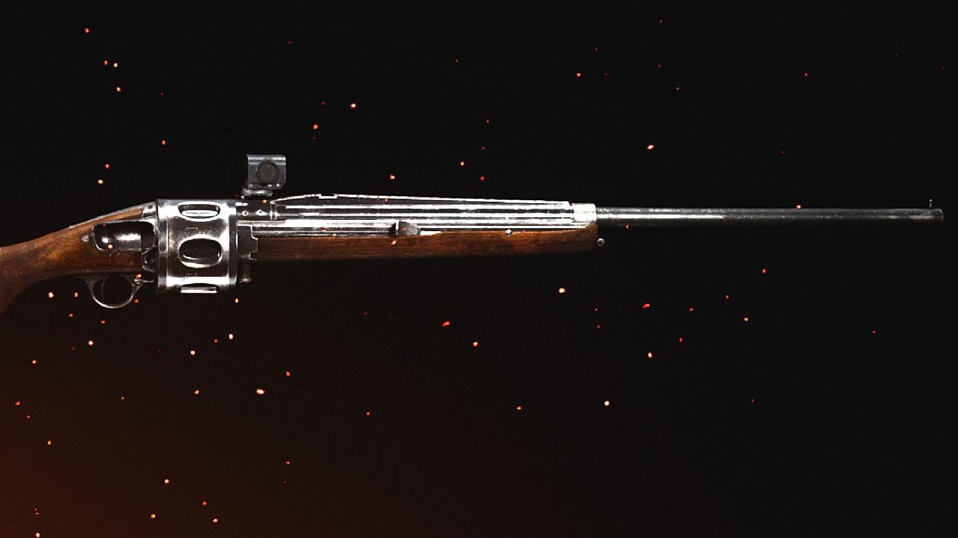CoD Vanguard launch weapons: The Revolving Shotgun can be seen in the game's menu.