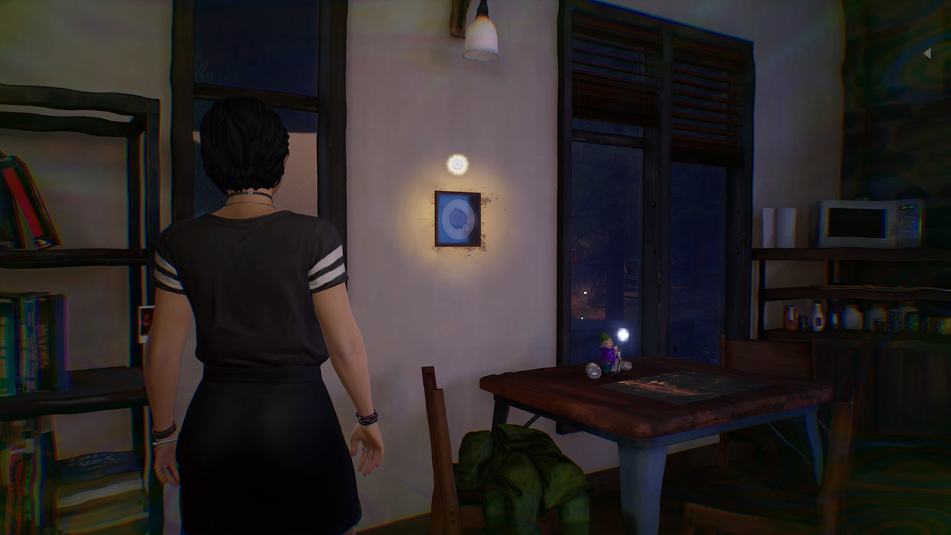 Life is Strange True Colors memory locations: Alex looking at a pressed rose painting on the wall.