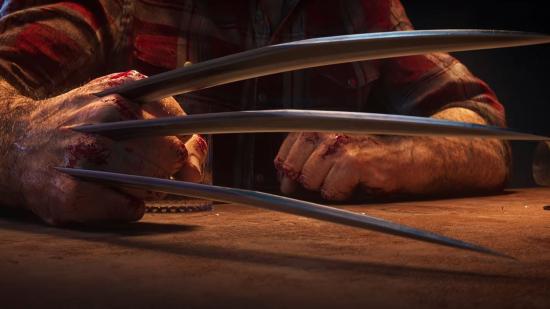 Wolverine's claws can be seen extending as he prepares to attack an enemy.