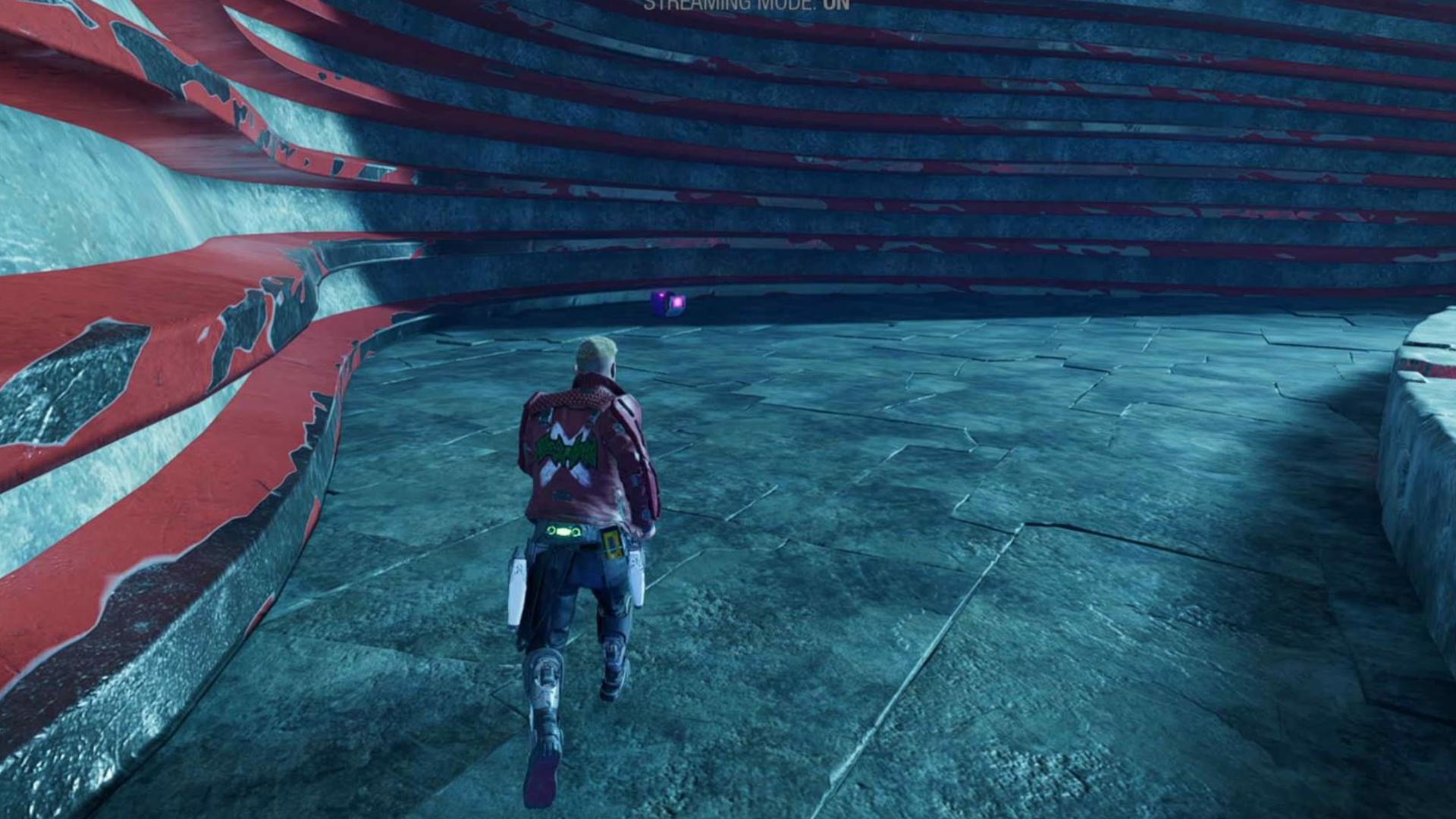 Guardians of the Galaxy outfit locations: Star-Lord is looking at the outfit box in the corner of Lady Hellbender's main chamber.