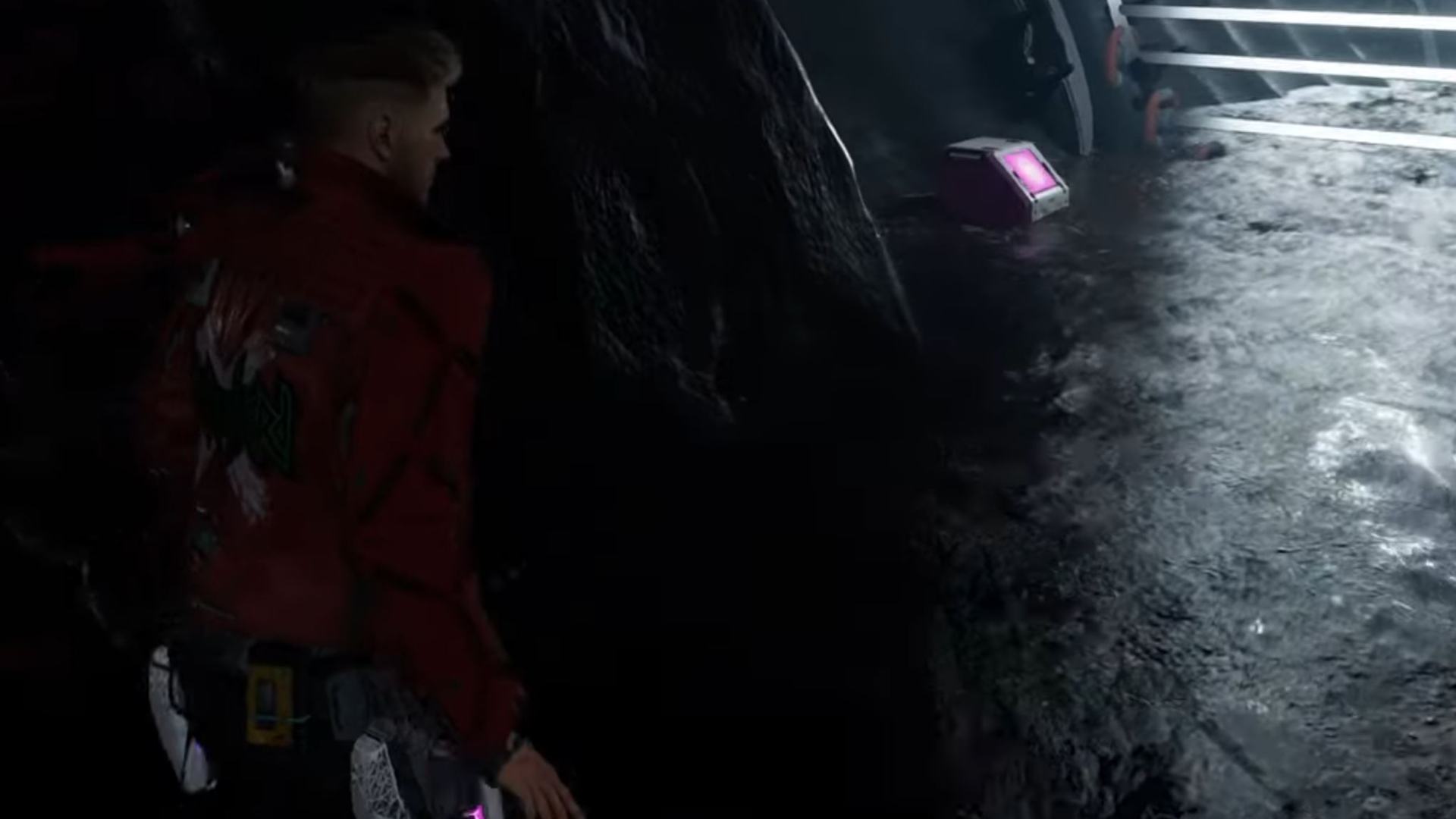 Guardians of the Galaxy outfit locations: Star-Lord can be seen turning the corner to find the outfit box.