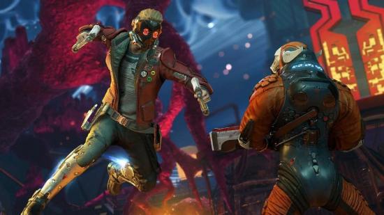 Guardians of the Galaxy tips: Star Lord can be seen punching an enemy with the barrel of his blasters as he jumps in the air.