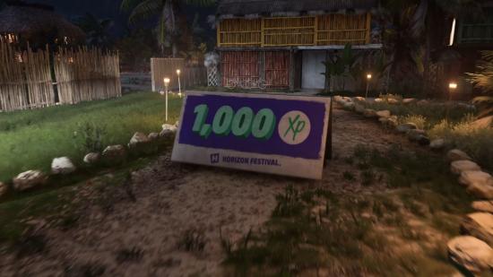 Forza Horizon 5 XP Boards: An XP Board can be seen in amongst a number of houses.