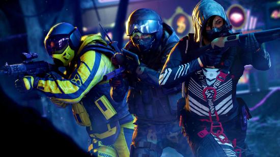 Rainbow Six Extraction New Map Teaser: Fuize, IQ, and Hibana breach a room