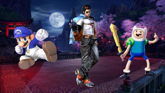best fighting games: various fighting game characters stand on a Tekken stage