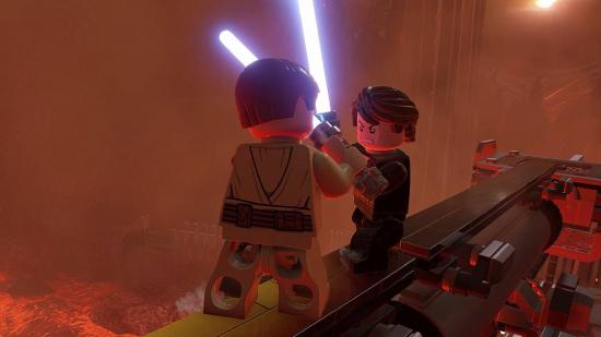 Lego Star Wars The Skywalker Saga Release Date: Luke and Obi-Wan from Episode 3 are seen fighting each other.