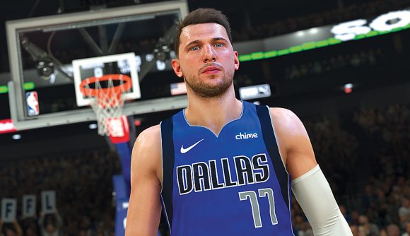 NBA 2K22 locker codes: A Dallas basketball player stands on the court