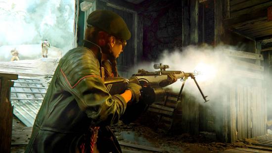 Call of Duty Yearly Release Schedule: Polina is firing an M1 Garand on Dome