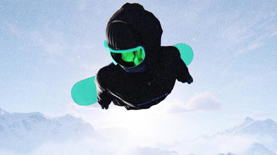 Shredders: A snowboarded can be seen launching himself down a slope.
