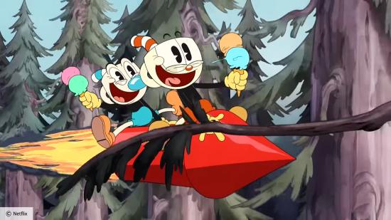 The Cuphead Show's dynamic duo of Cuphead and Mugman