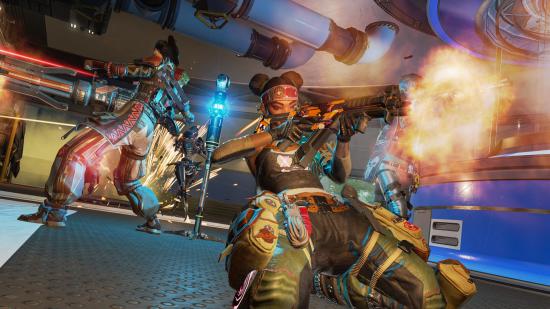A squad of legends battle it out in Apex Legends' Control mode.