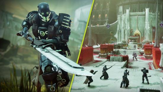 destiny 2 witch queen glaive nerf guardian wielding a glaive and groups fighting