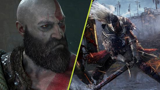 Elden Ring Kratos: Kratos from God of War next to a Tarnished