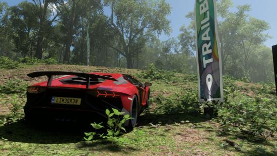 Forza Horizon 5 Jungle Traversal Trailblazer location: A car can be seen in front of the Trailblazer.