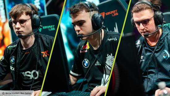 LEC Flakked bot lane Spring Playoffs 2022: Upset, Flakked, and Comp competing in the League of Legends European Championship