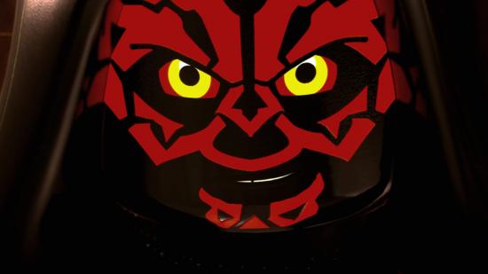 Lego Star Wars The Skywalker Saga: A close-up of Lego Darth Maul