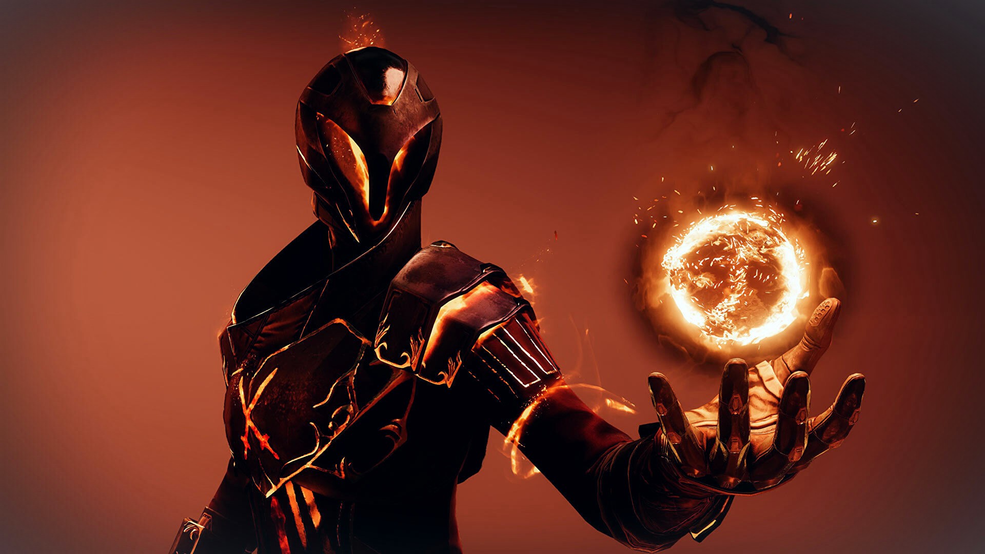 Destiny 2 Warlock Build: Solar Warlock wytwarza pływającą piłkę płomienia z ich wyciągniętej dłoni