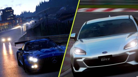 Gran Turismo 7 April 2022 Update: Two images, one of a new car and another of Spa-Francorchamps from GT7
