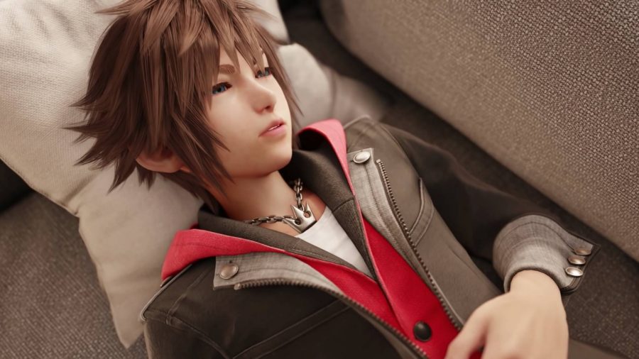 Kingdom Hearts 4: Sora lying on a couch