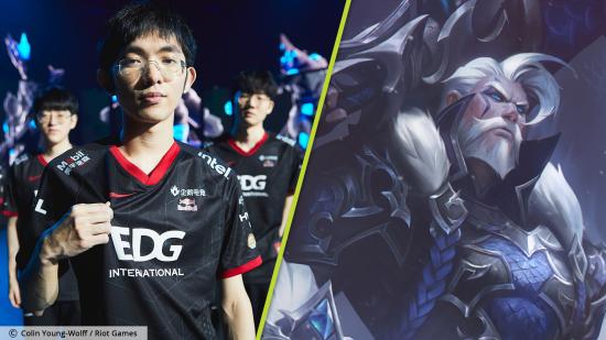 League of Legends Worlds 2021 skins PBE: EDG Flandre next to his Graves skin