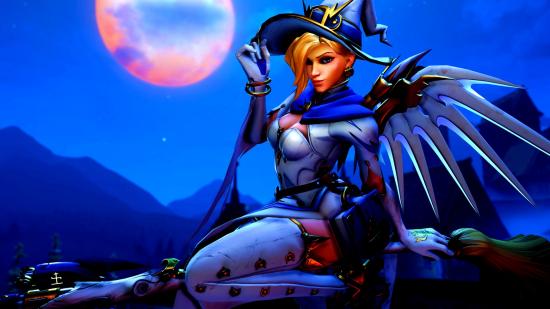 Overwatch Anniversary Remix event release date: An image of the remixed Witch Mercy skin