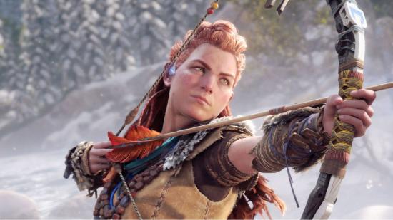 Aloy can be seen aiming her bow