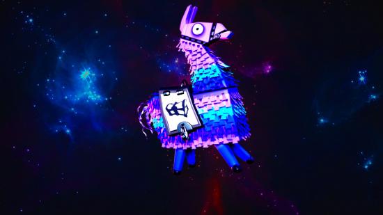 Fortnite Supply Llama Challenges: an image of a Fortnite Llama on a cosmic background