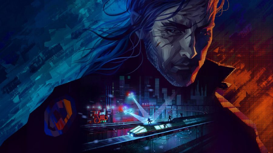 Replaced: The main character can be seen in artwork, with the cyberpunk city as well