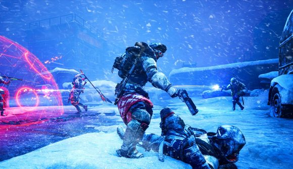 scavengers console version men fighting in the snow